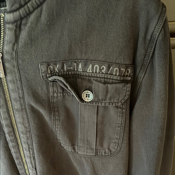 Calvin Klein  Charcoal Zip-Up sweatshirt  with Buttoned Pocket - Picture 2 of 12